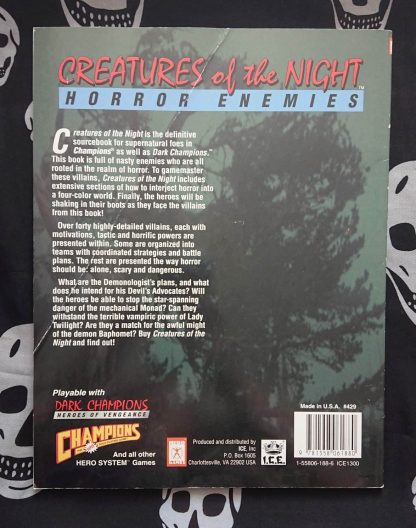 champions 4th ed creatures of the night: horror enemies (1993)
