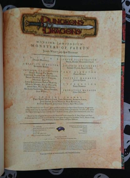 d&d 3rd ed monster compendium: monsters of faerûn (2001)