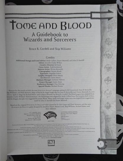 d&d 3rd ed tome and blood: guidebook to wizards and sorcerers (2001)