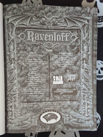 sword & sorcery: ravenloft campaign setting core rulebook h/c (2001) ww15000