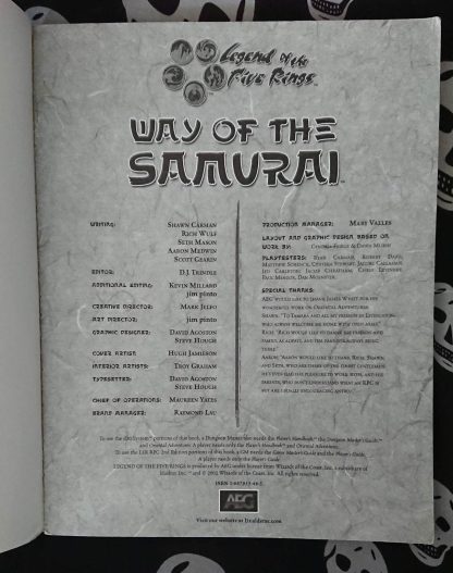 legend of the five rings 2nd ed. way of the samurai (2002)