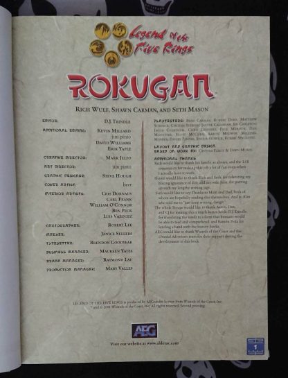 legend of the five rings 2nd ed. rokugan campaign setting (2004)