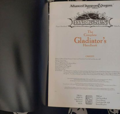 advanced dungeons & dragons 2nd edition cgr2 complete gladiator's handbook. as is (1993)