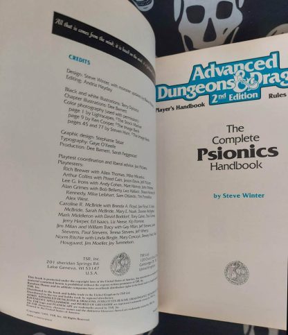 advanced dungeons & dragons 2nd edition phbr5 psionics handbook (1991)