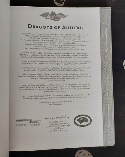 dragonlance set: war of the lance chronicles dragons of autumn winter and spring d20 system (sovereign press, 2006 8)