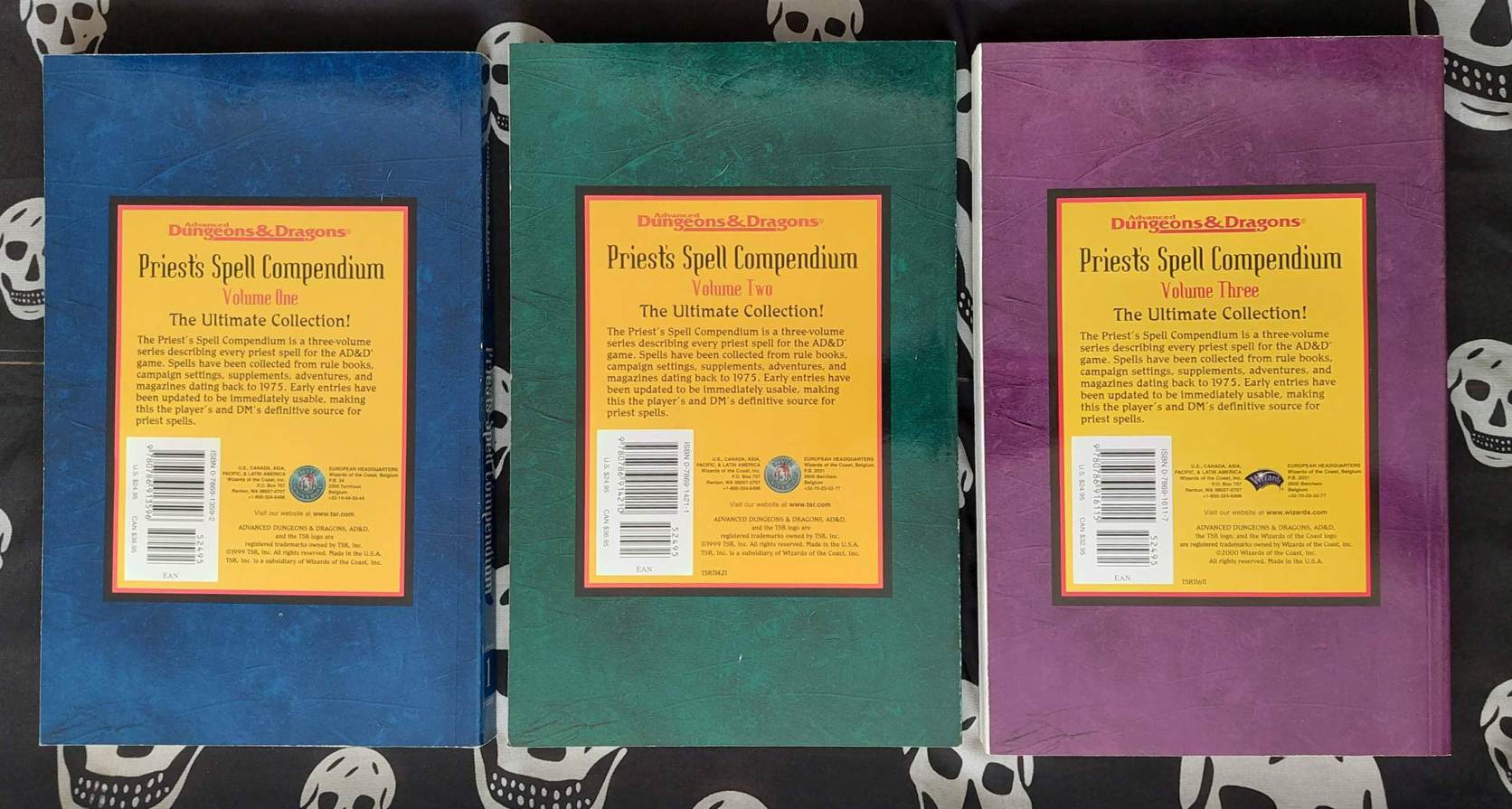 advanced dungeons & dragons rpg 2nd ed priest's spell compendiums set vol.s 1 2 & 3 (1999 2000)