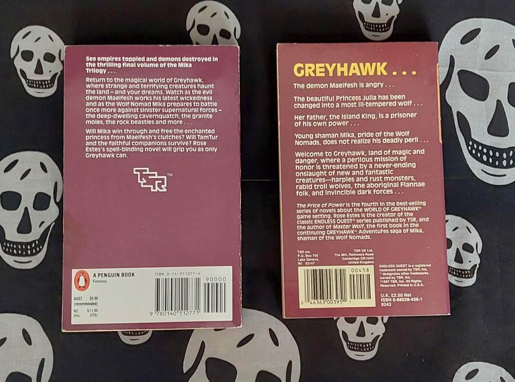 greyhawk adventures novels: mika series vol.s 2 and 3 price of power and demon hand (1988)